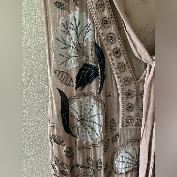 Free People Stuck On You Embellished Midi Maxi Beaded Dress M Rare - Picture 9 of 13